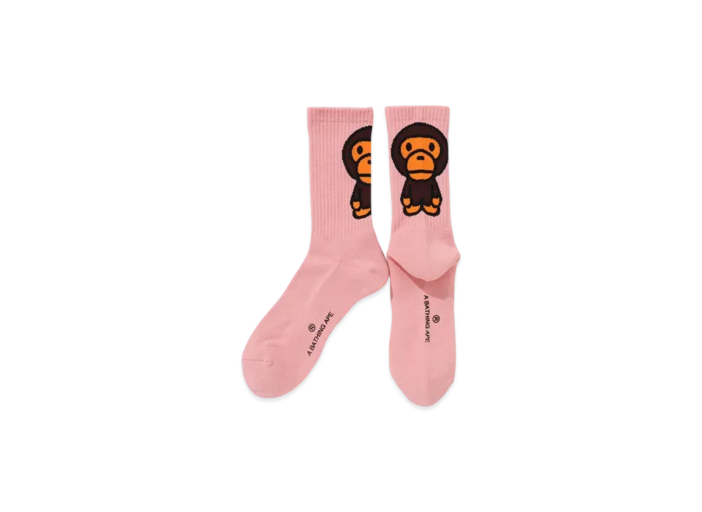 A BATHING APE Baby Milo Socks "Pink"