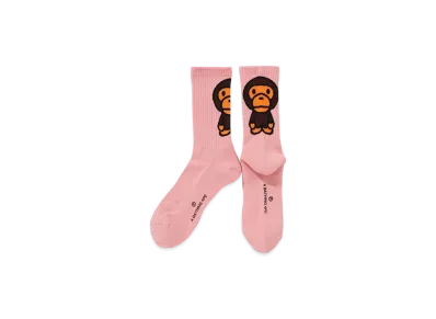 A BATHING APE Baby Milo Socks "Pink"