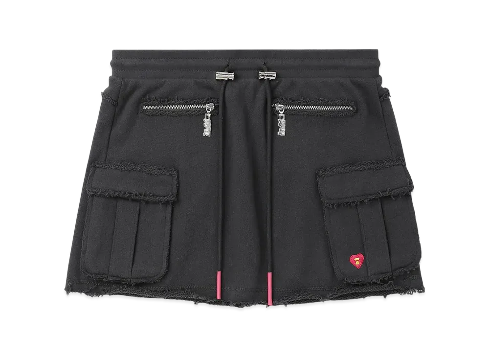 A BATHING APE Ribbed Waistband Cargo Miniskirt "Charcoal"