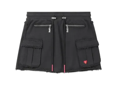 A BATHING APE Ribbed Waistband Cargo Miniskirt "Charcoal"