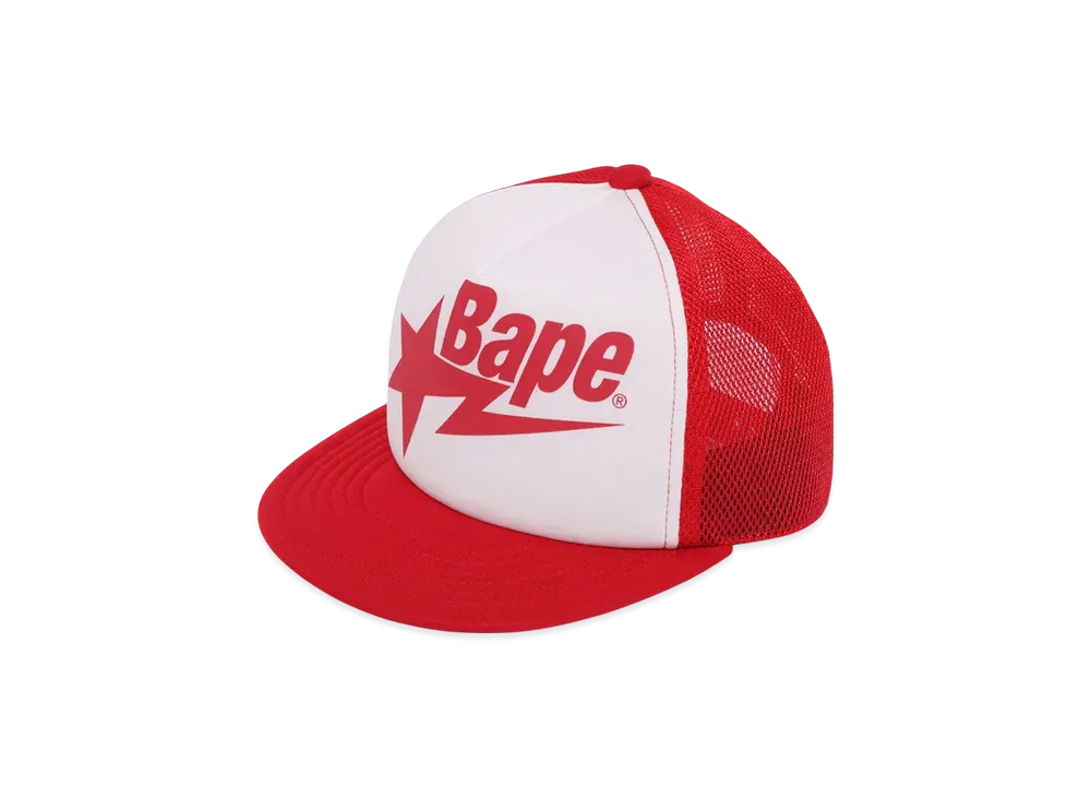 A BATHING APE Bape Sta Mesh Cap "Red"