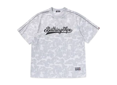 A BATHING APE Camo Stripe Baseball Logo Relaxed Fit Tee "White"