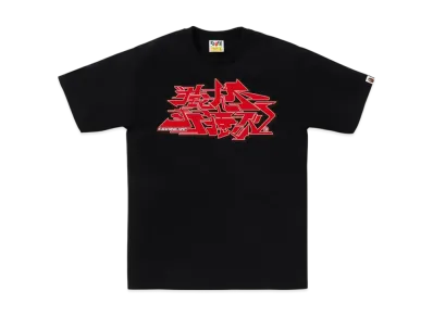 A BATHING APE Asnka Kanji Graffiti Logo Tee "Black/Red"
