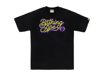 A BATHING APE Bathing Ape Script Logo Tee "Black/Green"