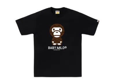 A BATHING APE College Monogram Baby Milo Tee "Black/Green"