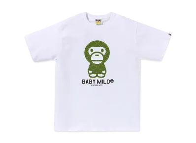 A BATHING APE College Monogram Baby Milo Tee "White/Green"