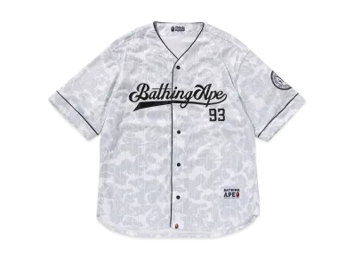 A BATHING APE Camo Stripe Baseball Shirt "White"