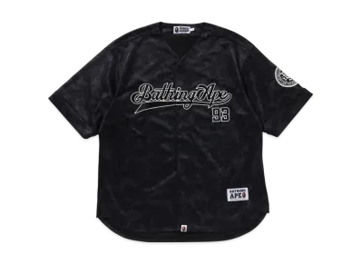 A BATHING APE Camo Stripe Baseball Shirt "Black"
