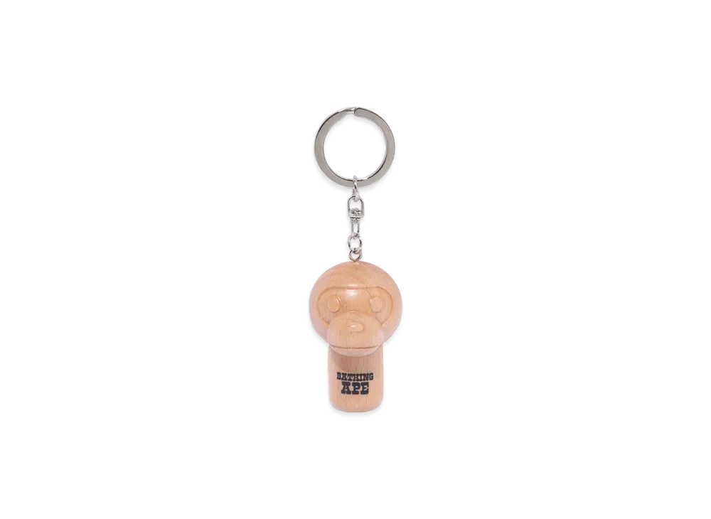 A BATHING APE Baby Milo Kokeshi Doll Key Chain "Beige"