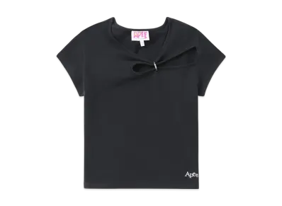 A BATHING APE Cut Out Top With Heart Shape Buckle "Charcoal"