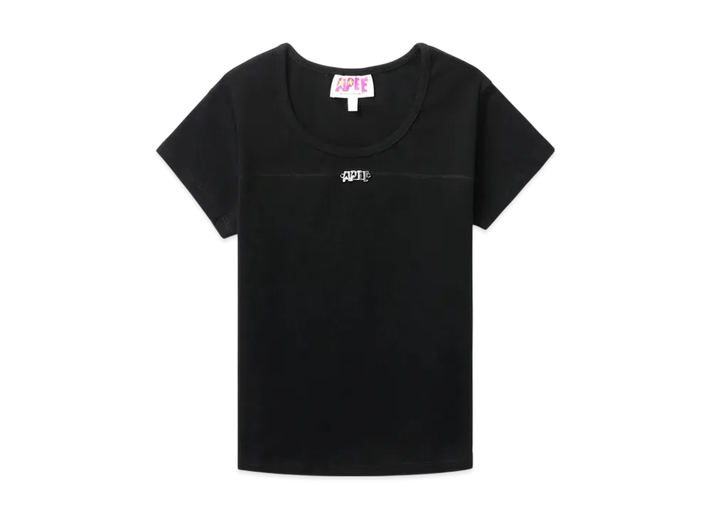A BATHING APE Metal Trim Overlock Stitching Tee "Black"