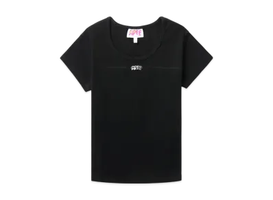 A BATHING APE Metal Trim Overlock Stitching Tee "Black"