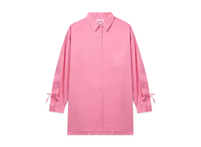 A BATHING APE Drawstring Details Boyfriend Shirt "Pink"