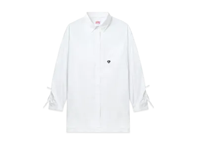A BATHING APE Drawstring Details Boyfriend Shirt "White"