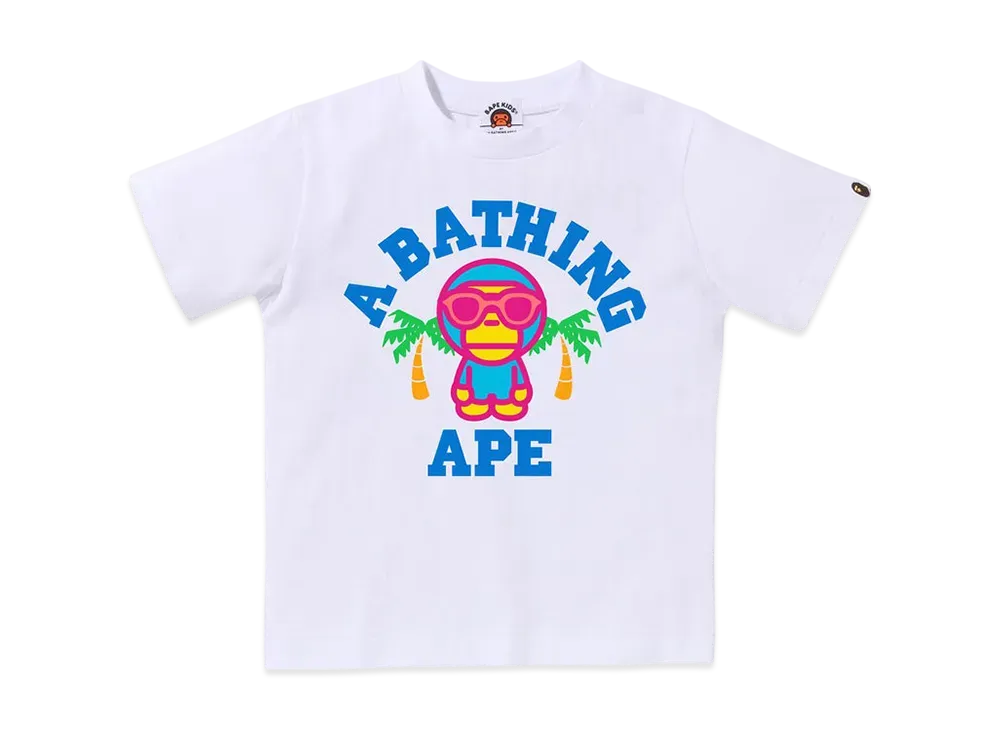 A BATHING APE Colors Milo College Summer Tee "White"