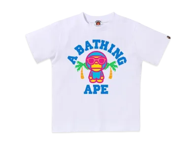 A BATHING APE Colors Milo College Summer Tee "White"