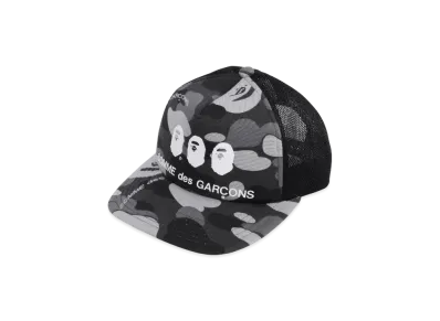 A BATHING APE x COMME des GARCONS OSAKA Camo Mesh Cap "Black"