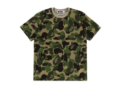 A BATHING APE Abc Camo Pile Jacquard One Point Tee "Green"