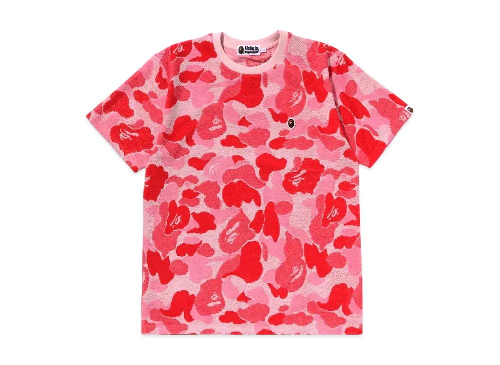 A BATHING APE Abc Camo Pile Jacquard One Point Tee "Pink"