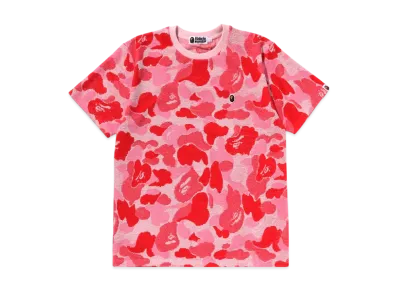 A BATHING APE Abc Camo Pile Jacquard One Point Tee "Pink"