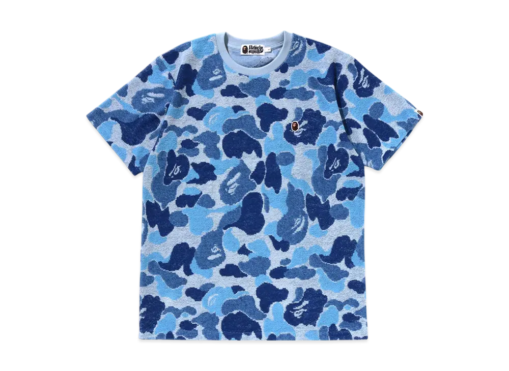 A BATHING APE Abc Camo Pile Jacquard One Point Tee "Blue"