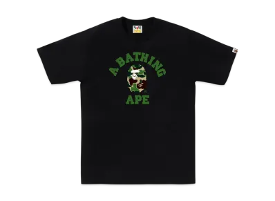 A BATHING APE Abc Camo College Tee "Black/Green"