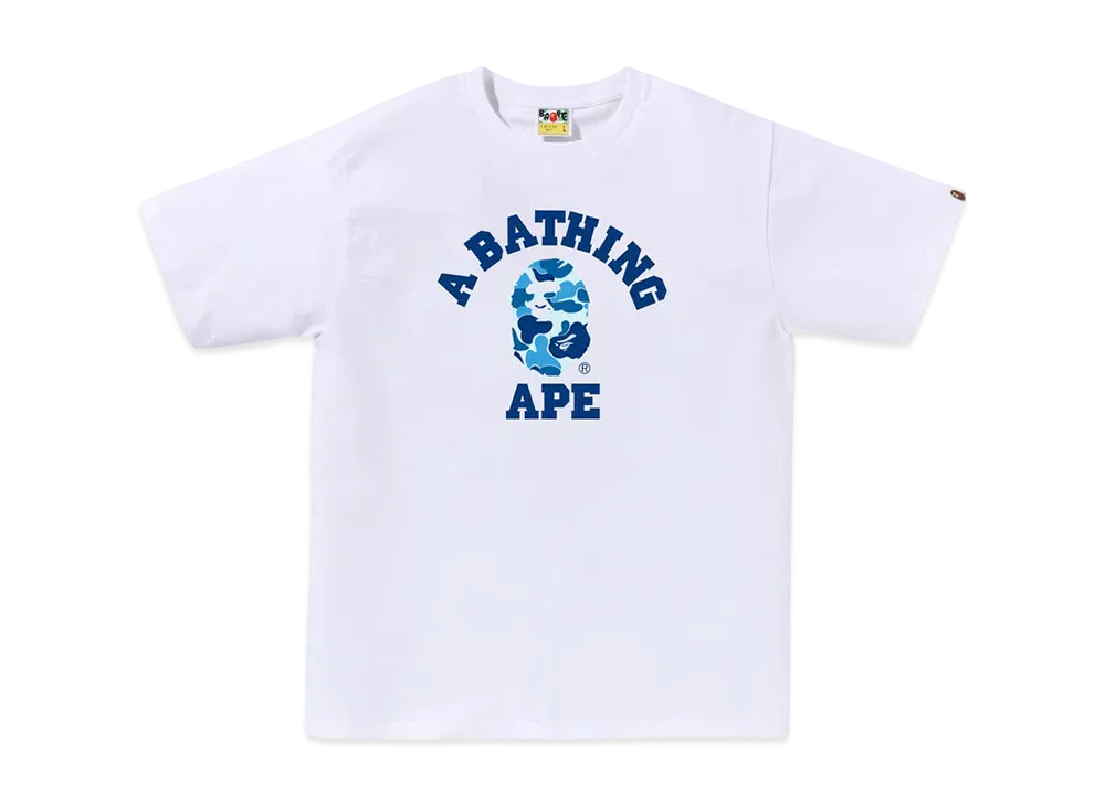 A BATHING APE Abc Camo College Tee "White/Blue"