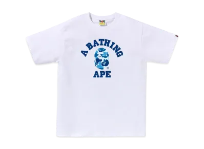 A BATHING APE Abc Camo College Tee "White/Blue"