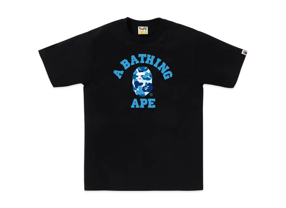 A BATHING APE Abc Camo College Tee "Black/Blue"