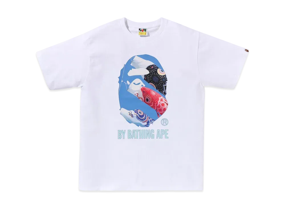A BATHING APE Carp Photo By Bathing Ape Tee "White"