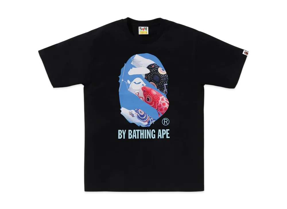 A BATHING APE Carp Photo By Bathing Ape Tee "Black"