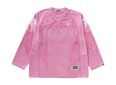 A BATHING APE Line Camo Multilogo Relaxed Fit Football Jersey "Pink"