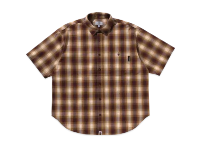 A BATHING APE Ombre Check Relaxed Fit Ss Shirt "Yellow"