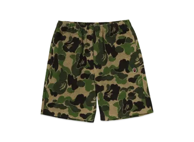 A BATHING APE Abc Camo Pile One Point Sweat Shorts "Green"