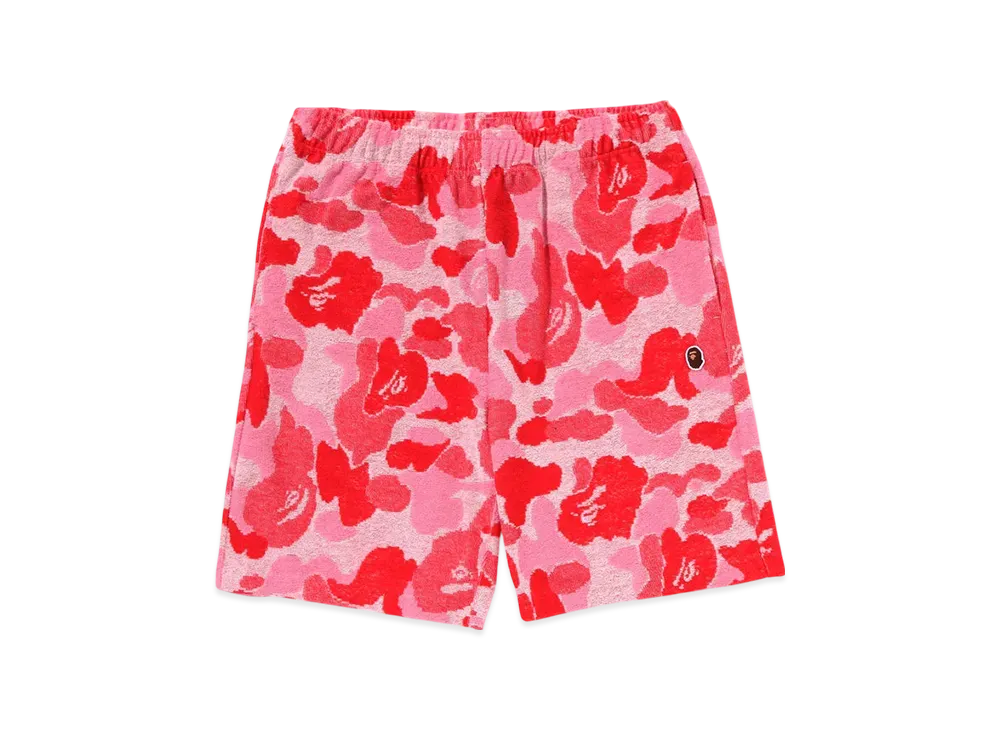 A BATHING APE Abc Camo Pile One Point Sweat Shorts "Pink"