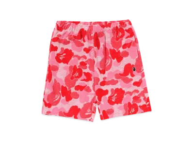 A BATHING APE Abc Camo Pile One Point Sweat Shorts "Pink"