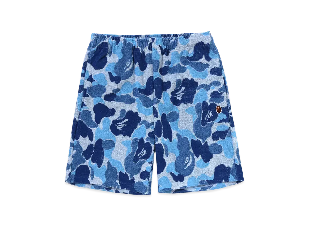 A BATHING APE Abc Camo Pile One Point Sweat Shorts "Blue"