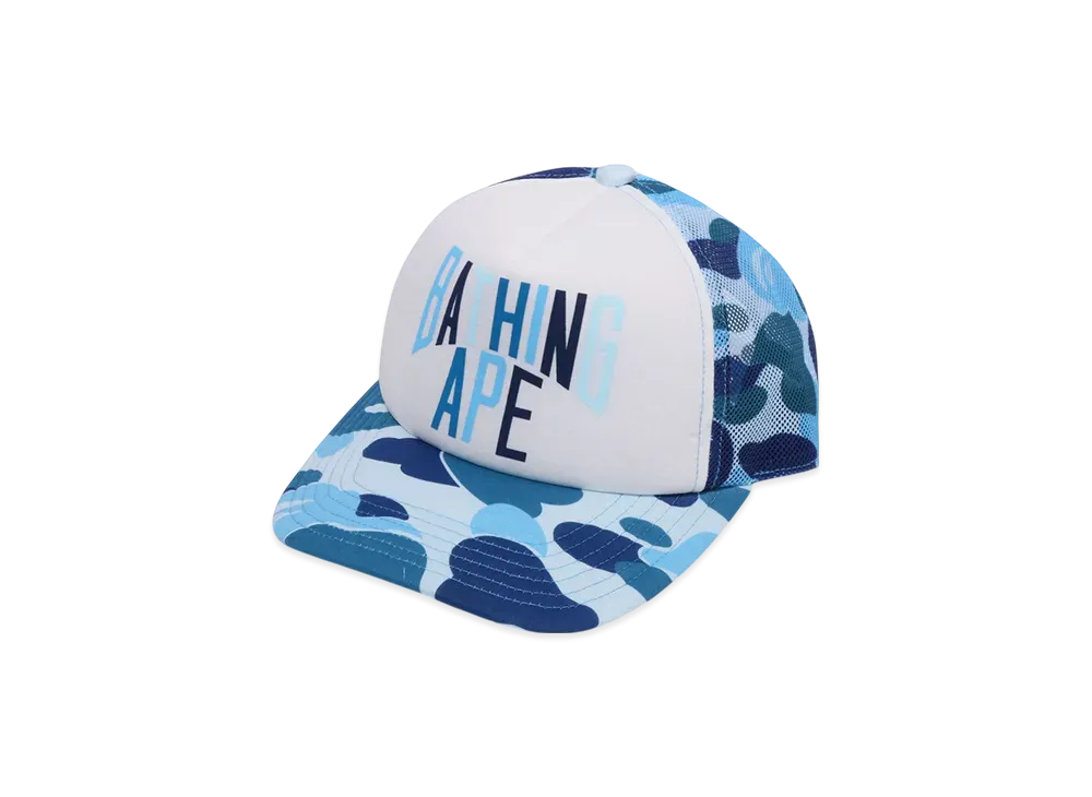 A BATHING APE Abc Camo Nyc Logo Mesh Cap "Blue"