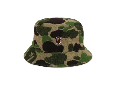 A BATHING APE Abc Camo Pile Jacquard Bucket Hat "Green"