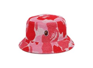 A BATHING APE Abc Camo Pile Jacquard Bucket Hat "Pink"