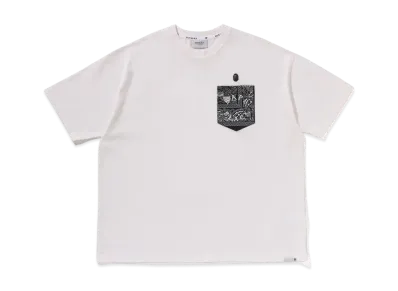 A BATHING APE Bape Black Paisley Pocket Tee #2 "White"