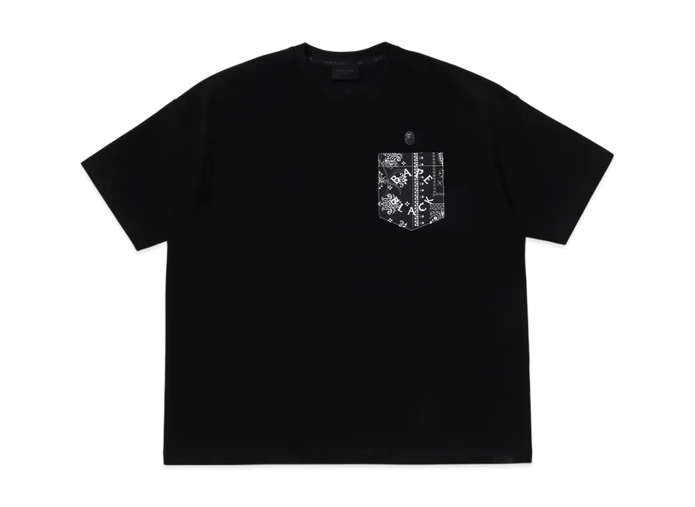 A BATHING APE Bape Black Paisley Pocket Tee #2 "Black"
