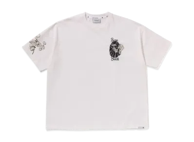 A BATHING APE Bape Black Pearl Emb Floral Tee "White"