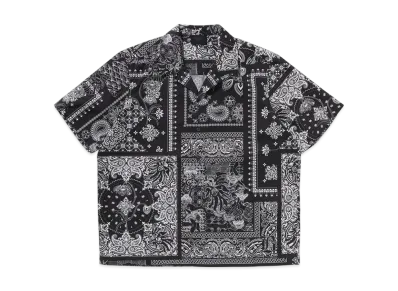 A BATHING APE Bape Black Boro Paisley Camp Shirt "Black"