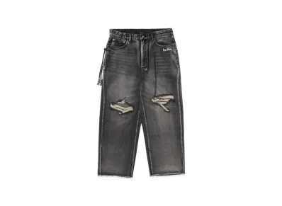 A BATHING APE Bape Black Essential Paisley Trimmed Denim "Black"