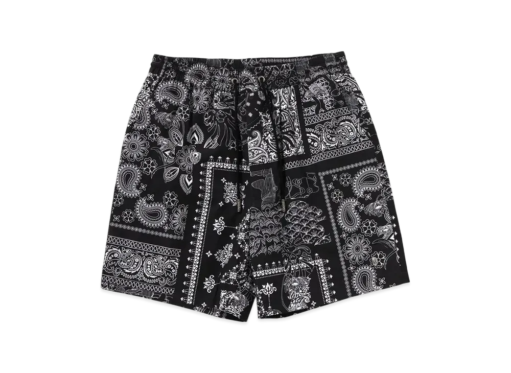 A BATHING APE Bape Black Boro Paisley Camp Shorts "Black"