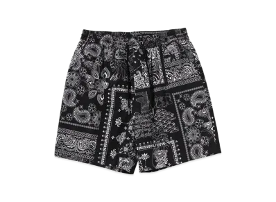 A BATHING APE Bape Black Boro Paisley Camp Shorts "Black"