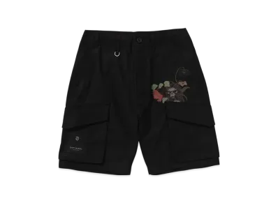 A BATHING APE Bape Black Cross Stitched Army Shorts "Black"