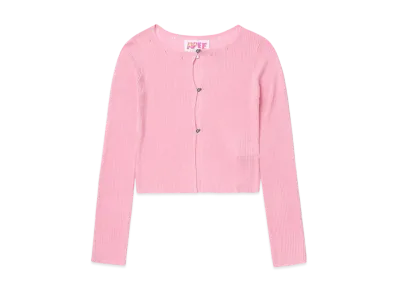 A BATHING APE Button Front Distressed Cardigan "Pink"