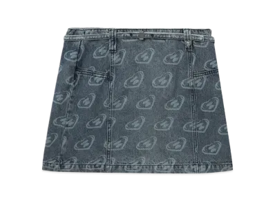 A BATHING APE Belted Pattern Denim Mini Skirt "Lightindi"